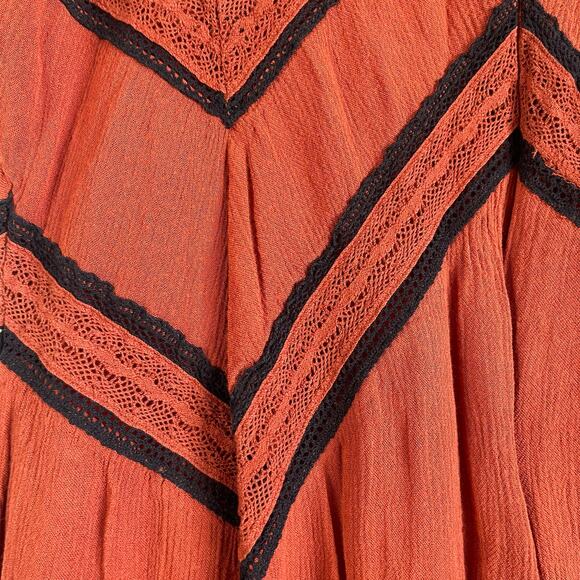Maeve Desert Anthropologie Gauze Embroidered Wide Leg Crop Jumpsuit Boho Sz 2 - Picture 7 of 8